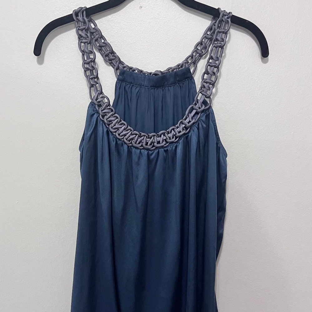 Silky Top with Chain Straps